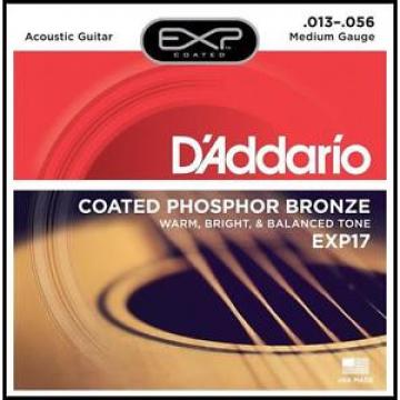 D&#039;Addario EXP17 Coated Phosphor Bronze Medium Acoustic Guitar Strings  13 - 56