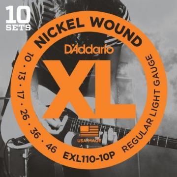 D&#039;Addario EXL110-10P Nickel Wound Electric Guitar Strings Regular Light 10-46...