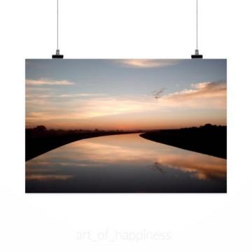 Stunning Poster Wall Art Decor Water Reflection Placidity Eventide 36x24 Inches