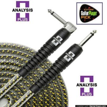Analysis Plus 10ft Yellow Oval Guitar / Bass Cable with Straight/Angle Plugs
