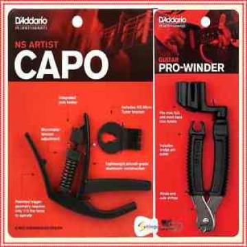 D&#039;Addario Planet Waves NS Artist Capo with Guitar  Pro String Winder