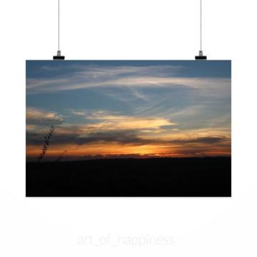 Stunning Poster Wall Art Decor Sunset Sol Sky Eventide Landscape 36x24 Inches