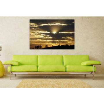 Stunning Poster Wall Art Decor Sunset Eventide Rays Sky Clouds 36x24 Inches