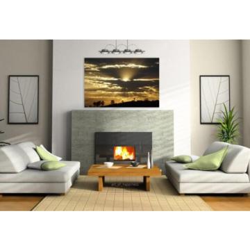 Stunning Poster Wall Art Decor Sunset Eventide Rays Sky Clouds 36x24 Inches