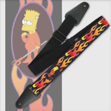 The Simpsons GUITAR STRAP Devil Bart Flame OFFICIAL MERCHANDISE 2&#034; NYLON STRAP
