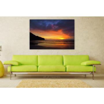 Stunning Poster Wall Art Decor Eventide Beach Colorful Mar Nature 36x24 Inches