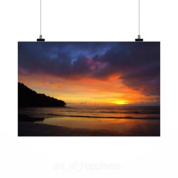 Stunning Poster Wall Art Decor Eventide Beach Colorful Mar Nature 36x24 Inches