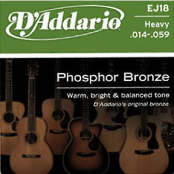 D&#039;ADDARIO EJ18 PHOS - BRONZE GUITAR STRINGS HEAVY 14-59 -  LONGNECK - D-SCALE
