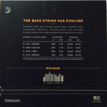 D&#039;Addario NYXL Bass Guitar Strings regular gauge 50-105 long scale