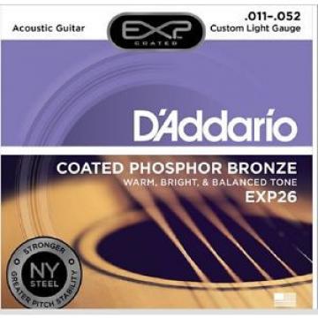 D&#039;Addario EXP26 Coated EJ26 Phosphor Bronze Custom Light 11-52 New York Steel
