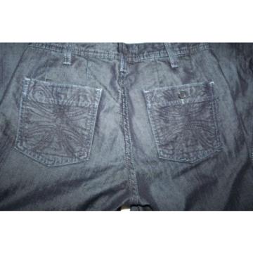 Habitual Denim High Rise Flared Coated Jeans in Eventide Wash Sz 26