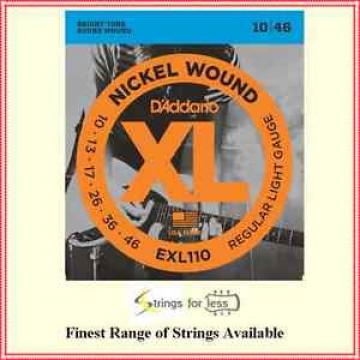 D&#039;Addario EXL110 Nickel Wound Electric Guitar Strings, 10 - 46 EXL XL 110