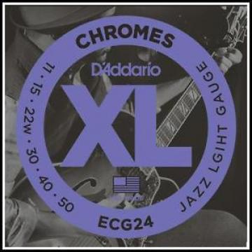 D&#039;Addario ECG24 Chrome Jazz Light Electric Guitar Strings 11 - 50 Chromes