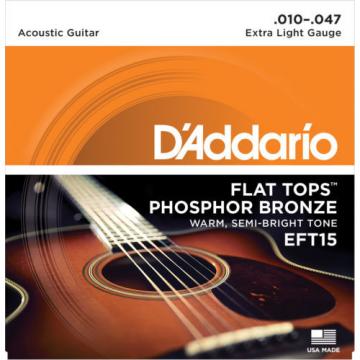 5 sets D&#039;Addario Flat Tops EFT15 Extra Light Acoustic Guitar Strings