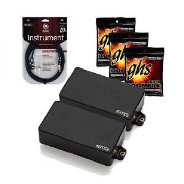 EMG Zakk Wylde Black Active Pickup Set + 3 Sets of GHS GBZW Strings + 20&#039; Cable