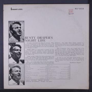 RUSTY DRAPER: Sings Night Life LP (Mono, small tobc, minor cover wear)
