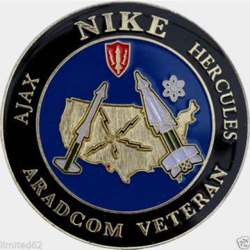 NIKE Ajax / Hercules  ARADCOM VETERAN Challenge Coin and Stand - FD in USA