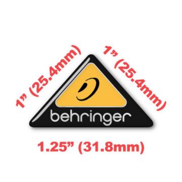 Behringer Triangular 1.25&#034;x1x1&#034; Chrome Domed Case Badge / Sticker Logo
