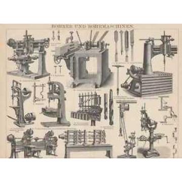 Bohrmaschinen Bohrer HOLZSTICH von 1892 Säulenbohrmaschine Radialbohrmaschine