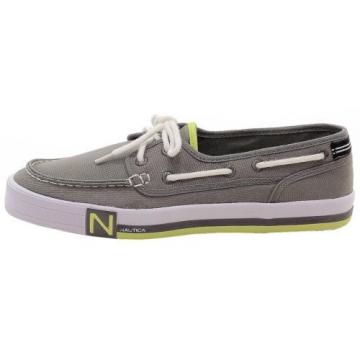 Nautica Men&#039;s Spinnaker Radial Grey Canvas Boat Loafers Shoes