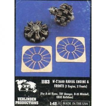 W-C&#039;2600 Radial Engine + Fronts, 1/48, Verlinden Productions, 1183 B-25 A-20 TBF