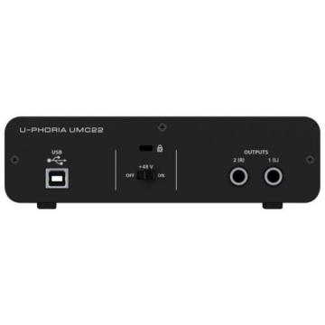 BEHRINGER U-PHORIA UMC22 2x2 USB audio interface for recording microphones