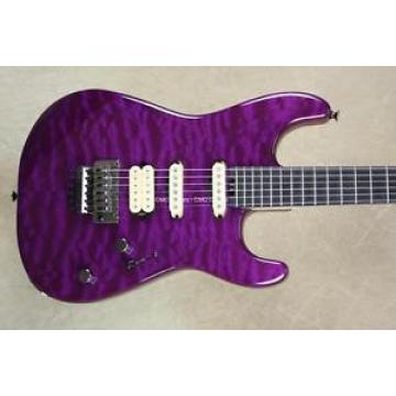 Charvel USA Custom Shop San Dimas HSS Ebony FB Trans Purple Guitar