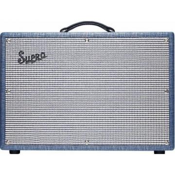 Supro 1624T Dual-Tone 2CH 24W 1x12 Tube Guitar Combo Amp Blue Rhino Hide #32783