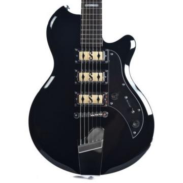 Supro Hampton 2030JB Electric Guitar Jet Black solid triple PU