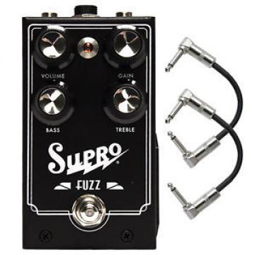 Supro Fuzz Vintage Noiseless True Bypass Guitar Effects Pedal w/ Patch Cables