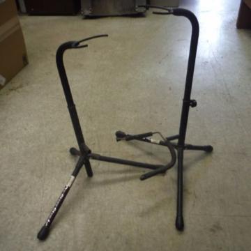 ON STAGE STANDS Black Iron Guitar Stand (2/LOT) Adjusts to 31&#034; + DVD, Strings!