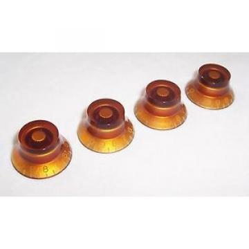 SET OF 4 TOP HAT SPEED KNOBS FOR GIBSON ETC / AMBER