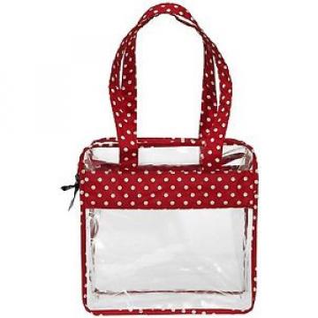 C.R. Gibson IOTA Clear Tote Bag, Red/White Polka Dots (ISB-15606)