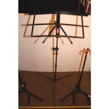 LOT OF 3- USED MUSICAL ITEMS- 2 GUITAR STANDS &amp; 1 SHEET MUSIC STAND ALL TOP QUAL