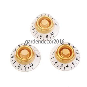 Pack of 3pcs Acrylic Hat Volume Tone Control Knob for Electric Guitar White