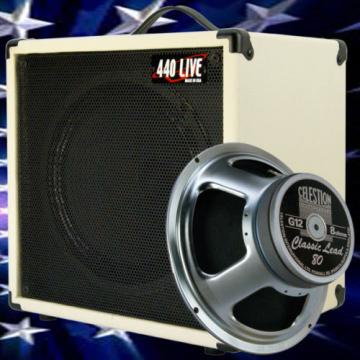 1x12 Guitar Speaker Extension Cab W 8 Ohm CELESTION Classic 80 White tolex BF