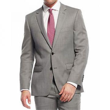 Dkny Slim Fit Gray Nailhead Two Button Wool Suit