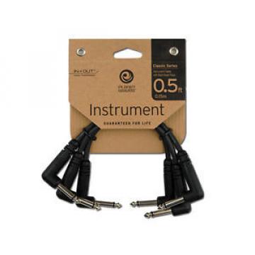 D&#039;ADDARIO PLANET WAVES - CLASSIC SERIES PATCH CABLE RIGHT ANGLE - 6 INCH - 3 PK