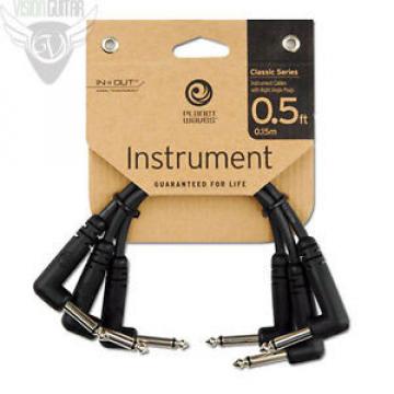 3-pack! Planet Waves Classic Series Right-Angle Patch Cable (6 Inches)