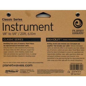 D&#039;Addario Planet Waves PW-CGT-20 Classic Series Guitar / Instrument Cable. 20ft.