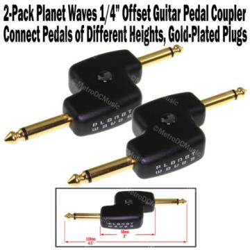 2-Pack Planet Waves 1/4&#034; Offset Guitar Pedal Coupler Patch Cable Cord Gold 6.35