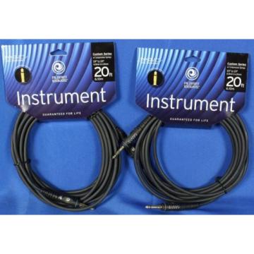 D&#039;addario Planet Waves PW-GCS-20 20&#039; 1/4&#034; Electric Guitar &amp; Bass Cable Pair