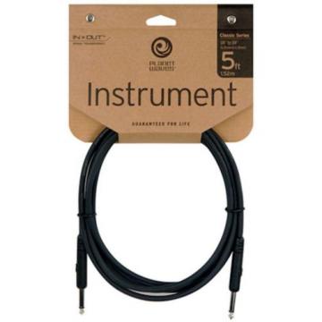 Planet Waves 5&#039; Foot Straight Black Classic Instrument Pedal Patch Cable NEW