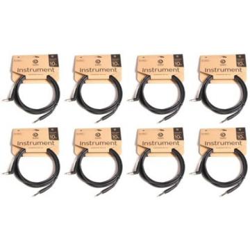 Planet Waves 10&#039; Classic Series Instrument Cable - w/Ri... (8-pack) Value Bundle