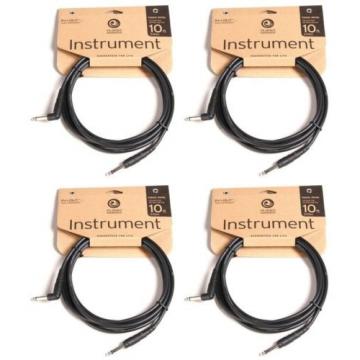 Planet Waves 10&#039; Classic Series Instrument Cable - w/Ri... (4-pack) Value Bundle