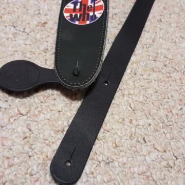 Planet Waves The Who Bullseye Logo&#039;d 2.5&#034; Leather Guitar Strap