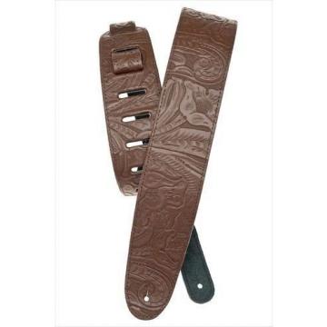 Planet Waves Guitar Strap  Leather  Embossed  Brown
