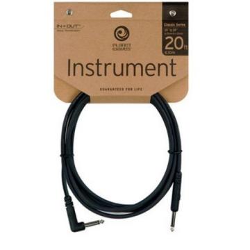Planet Waves 20ft Classic Series Right Angled Mono Instrument Cable PW-CGTRA-20