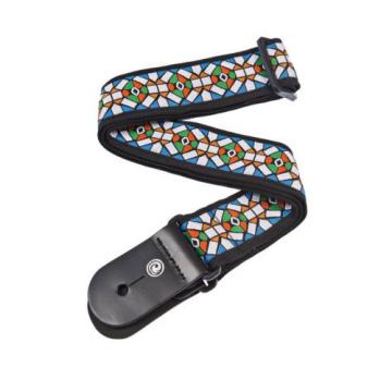 D&#039;Addario - Planet Waves Guitar Strap  Stained Glass Design  Leather Ends