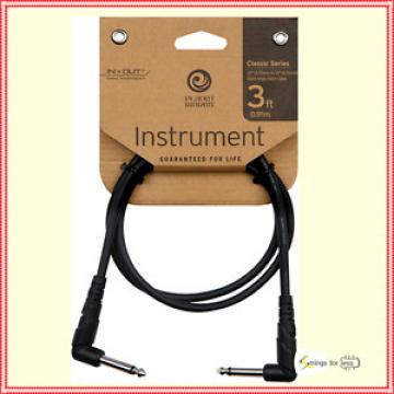 Planet Waves Classic 3&#039; x 1/4&#034; Guitar Patch Cable Right Angle Ends PW-CGTPRA-03